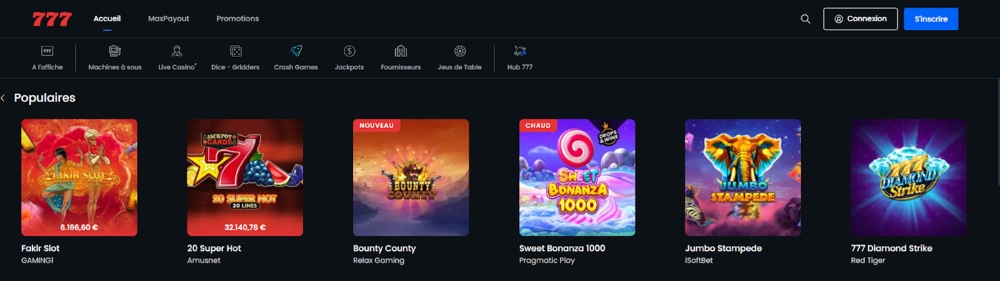 777 casino jeux