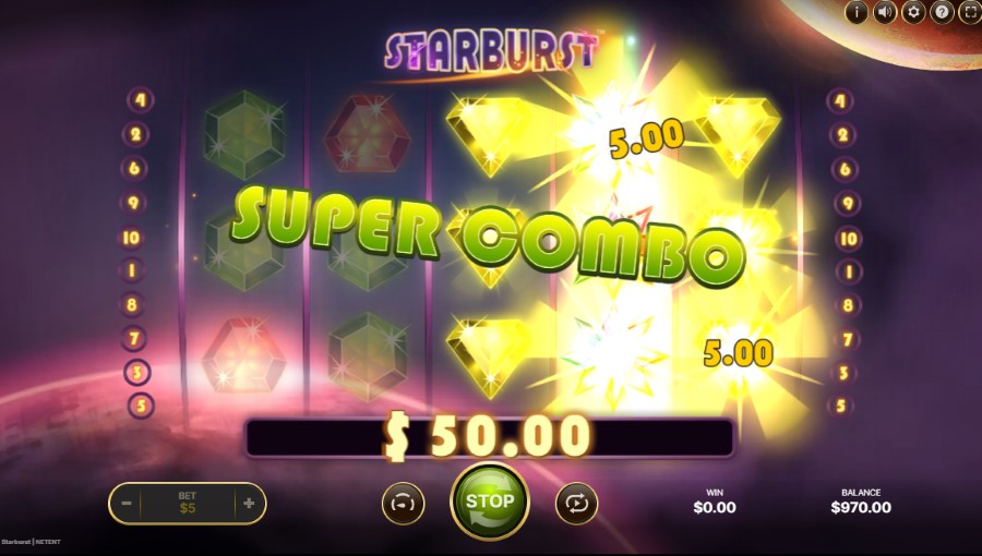 fonctionnalités spéciales du jeu starburst