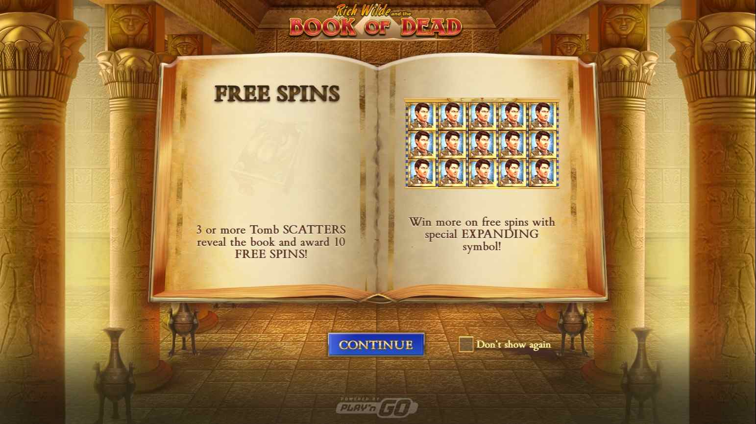book of dead main page