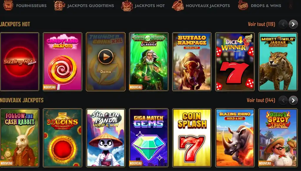 gransino jackpots