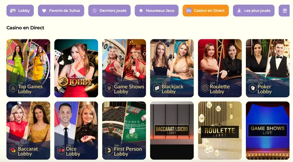 julius live casino