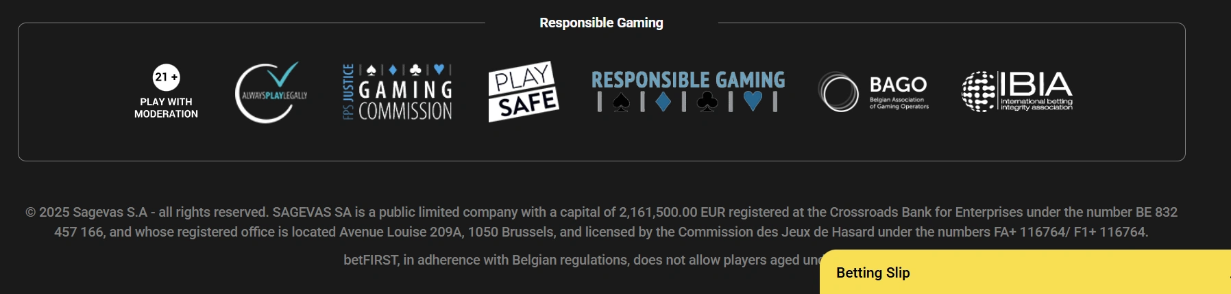 betfirst footer